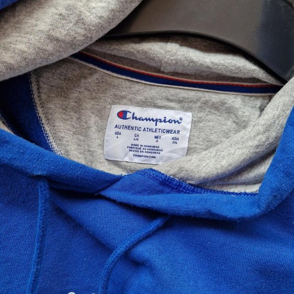 Men's Champion Spell Out Hoodie In Blue Size Large - Picture 3 of 3
